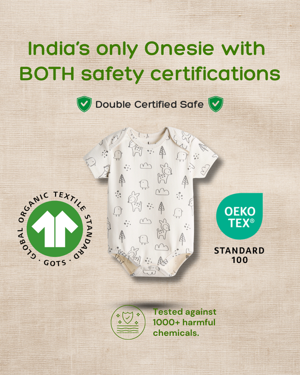 Little Forest Organic Printed Onesie – Cozy Bear