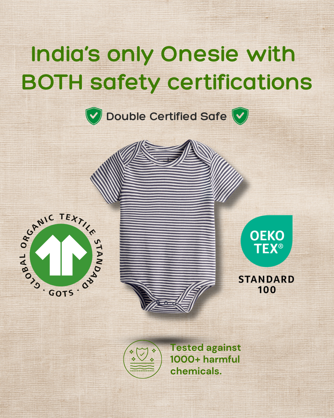 Classic Snuggle Stripe Onesie – Navy & White