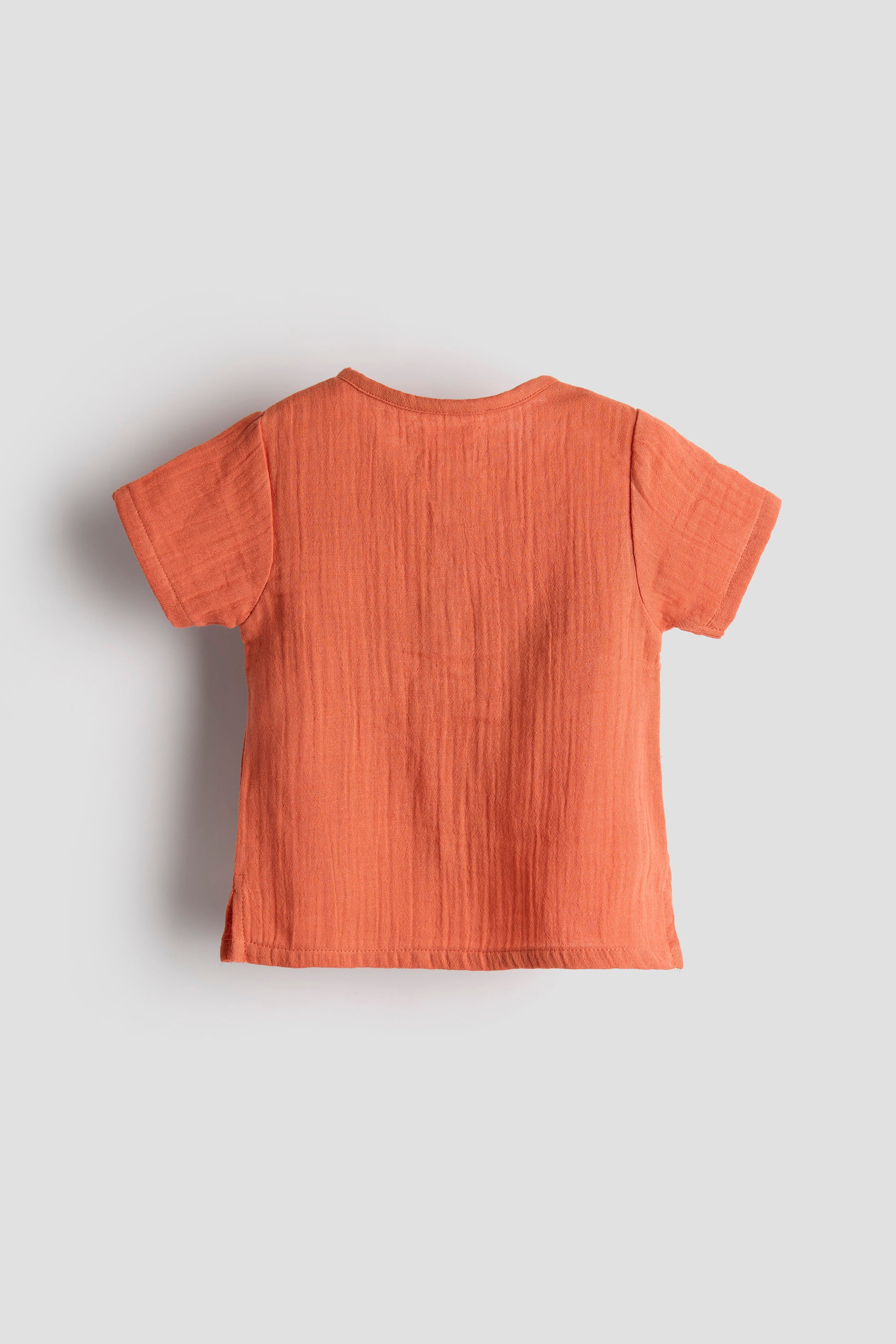 Brown t-shirt on a light gray background