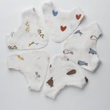 Baby Bibs Set of 5 | Organic Muslin Cotton | Absorbent & Soft | 0-24 M