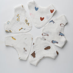 Baby Bibs Set of 5 | Organic Muslin Cotton | Absorbent & Soft | 0-24 M