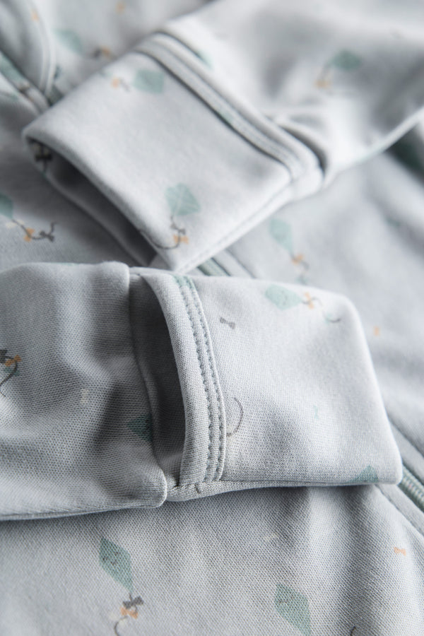 Organic Sleep Suit with Zip | Sky Kites Print | Easy Diaper Changes | 0-6M