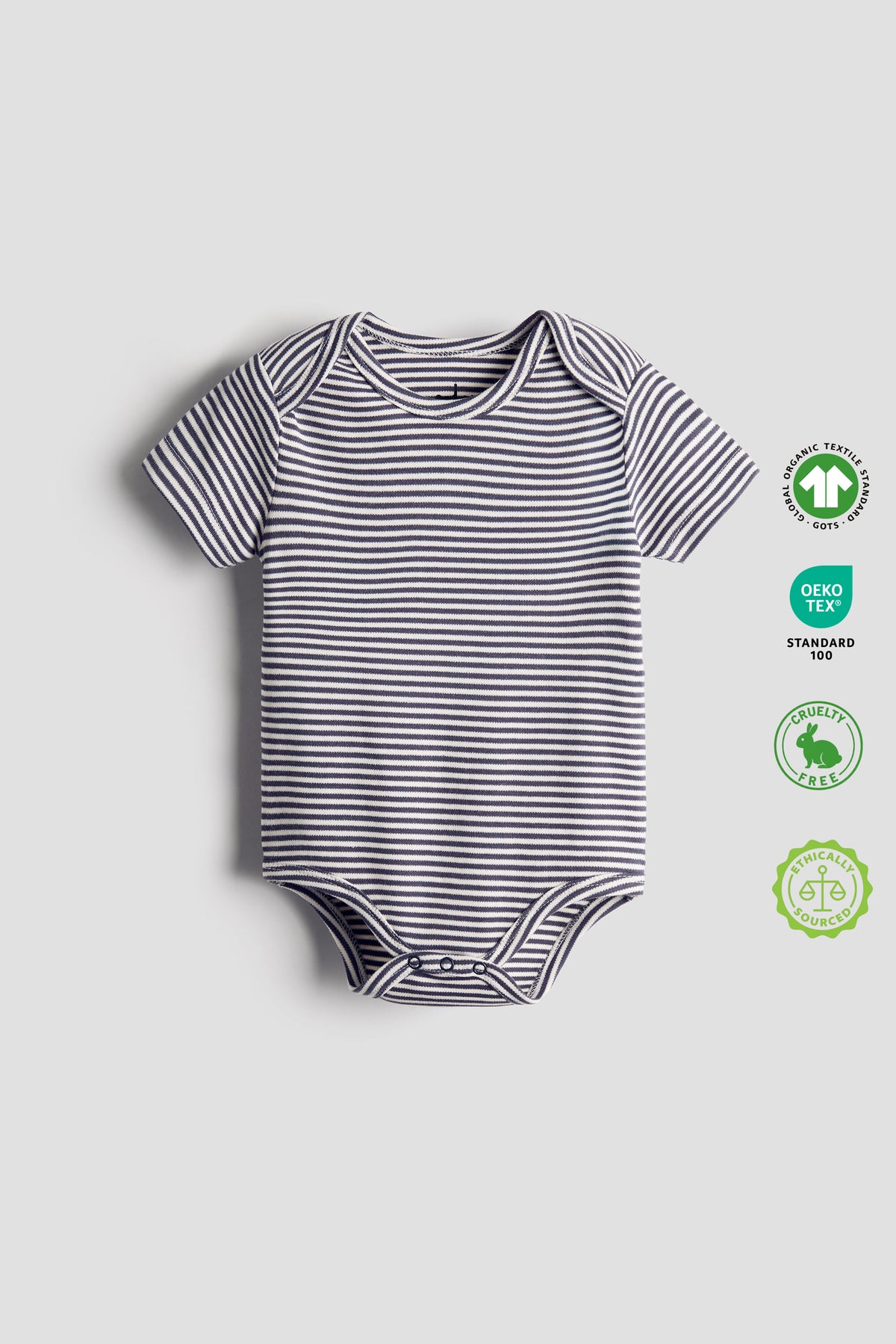 Classic Snuggle Stripe Onesie – Navy & White