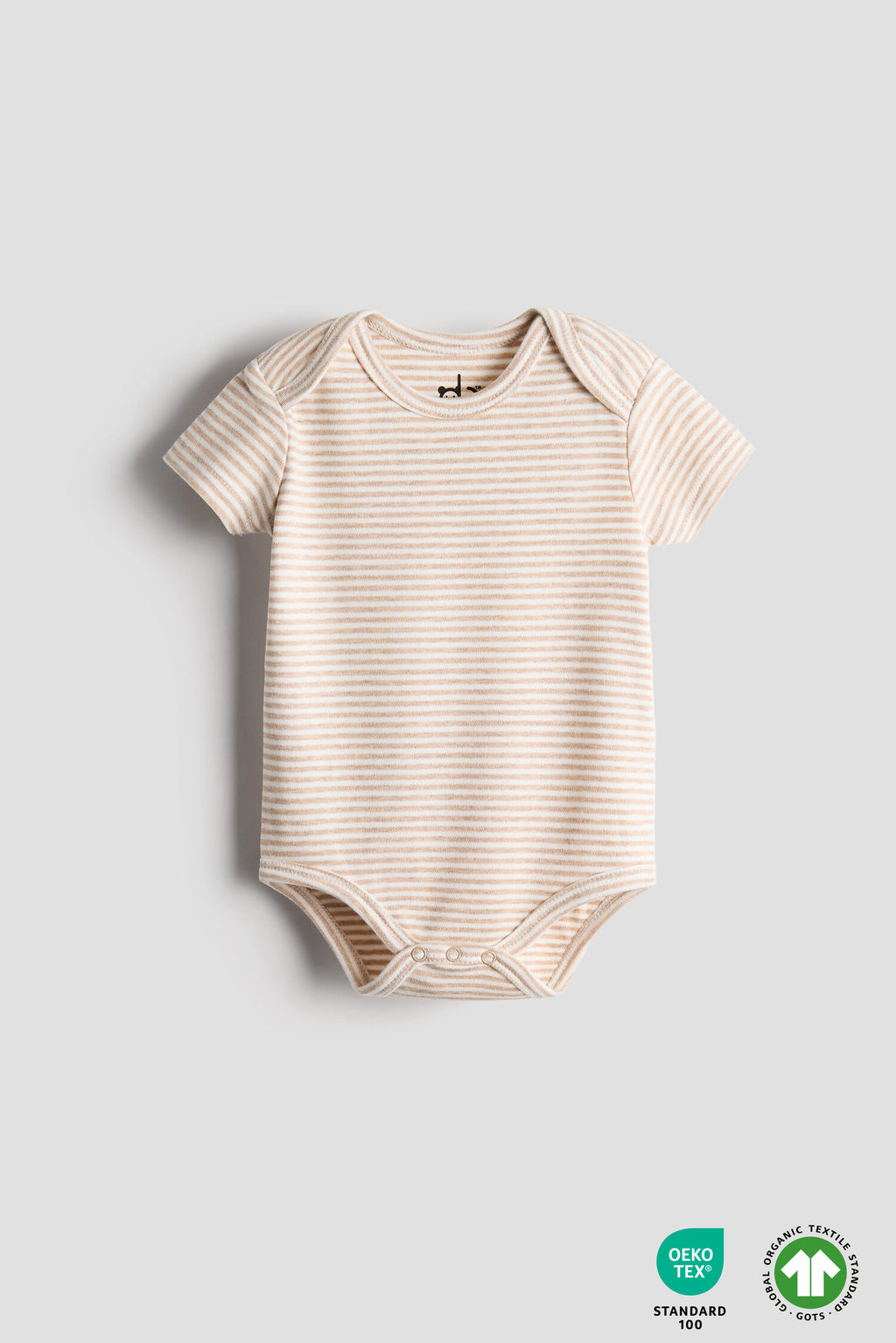 Beige Stripe Organic Onesie