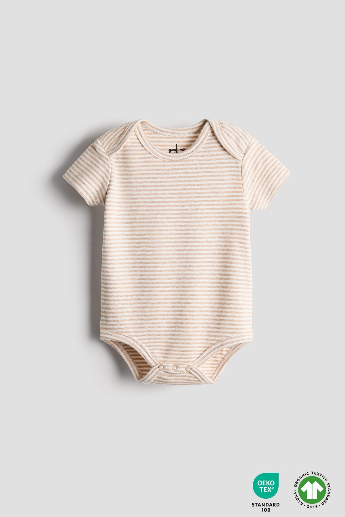 Beige Stripe Organic Onesie