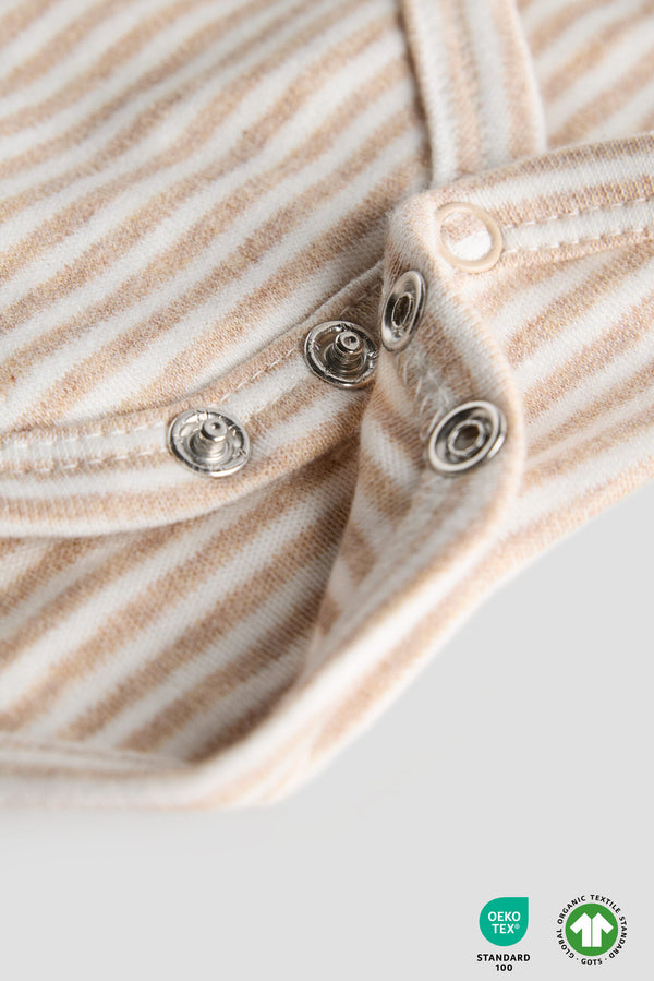 Classic Beige Stripe Organic Onesie