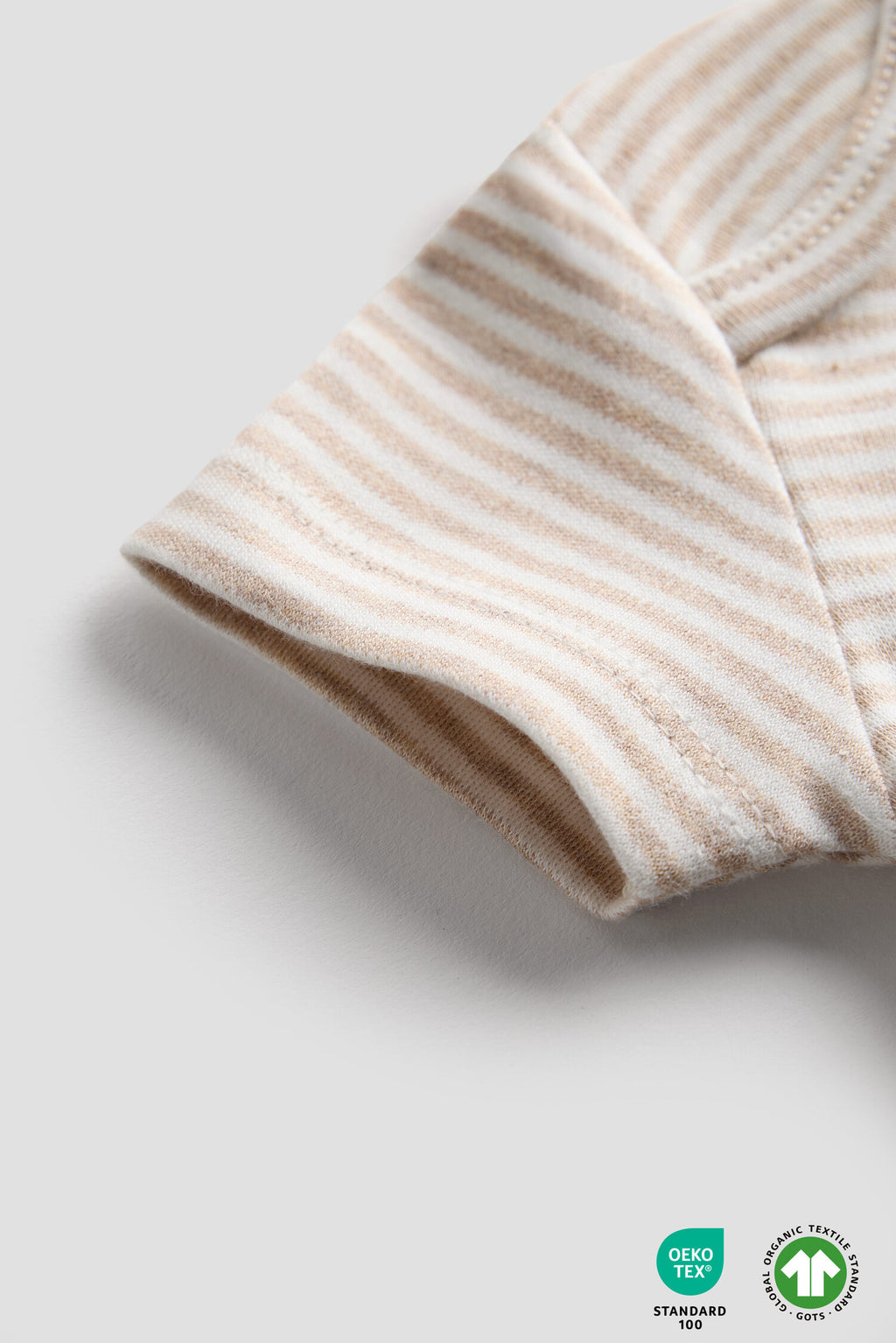 Beige Stripe Organic Onesie