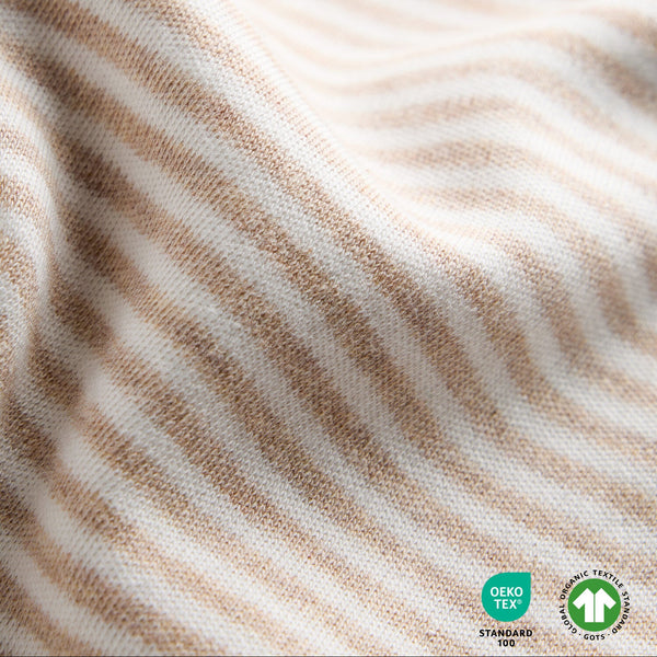 Classic Beige Stripe Organic Onesie